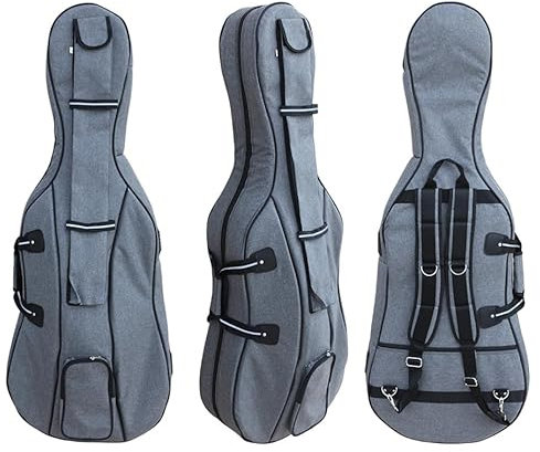 Vetimobato Cello-Gigbag – 4/4 volle Größe, 3/4, 1/2, 1/4, 1/8 weiche Tasche, wasserdichter Reiserucksack mit mehreren Taschen, Griff und verstellbaren Rückengurten