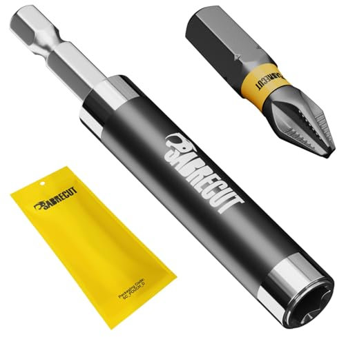 2 x SabreCut SCRSG080 80mm Magnetic Retractable Hex Head Screw Guide and 25mm PH2 Bit Set for Screw Bits Screwdrivers and Other Accessories
