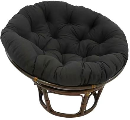 Surwin Papasan Chair Cushions, Thick Round Chair Cushions Hammocks Swing Pads, Papasan Round Chair Cushions with Fixing Straps, Outdoors Indoor Egg Chair Cushion (50cm,Black)