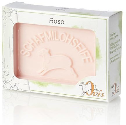 Schafmilchseife Ovis Verpackt 100g Rose Naturseife Seife Schafmilch Ohne Zusätze Empfindliche Haut Reinigung und Pflege