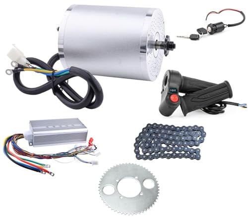 Kunray Brushless DC Motor 72V 3000W 4900RPM High Speed 72V Motor Kit with Controller 3 Speed Twist Throttle, Electric Go Kart Motor Kit for Electric Scooter Motorcycle Dirt Bike DIY Part(No Bracket)