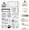 GLOBLELAND Kaffee Tags Transparente Stempel für Scrapbooking Kaffeebohnen Ticket Klare Stamps Kaffee Etiketten Silikonstempel Für Kartengestaltung DIY Prägung Journaling