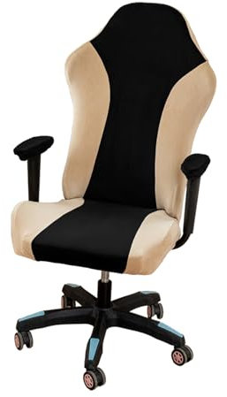 YOPOIY Velvet Gaming Chair Cover Cat Scratch Proof, Soft Washable Swivel Computer Chair Slipcover with Armrest Cover for Armchair Chair Protector (Black,one size)