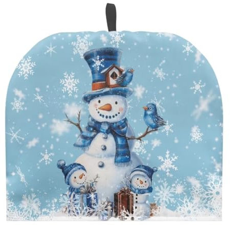 TOADDMOS Natale Pupazzi di neve tè accogliente per teiera copertura decorativa carino uccello bollitore da tè accogliente cucina colazione caldo casa ufficio decorazione natalizia