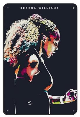 HGEIK Serena Williams Poster, Blechschild, Vintage, Metall, Pub, Club, Café, Bar, Zuhause, Wandkunst, Dekoration, Poster, Retro, 20 x 30 cm