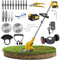 Cordless Grass Trimmer with Metal Blades – Includes 2 Li-Ion Batteries, 24V, Multi-Purpose Blades for Grass, Weeds, Tree Cutting & lawn edger – Lightweight, Adjustable, Powerful Garden Trimmer by ALAF