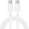 AFERIY USB C to USB C Charger Cable,60W 3A Fast Charging Type-C to Type-C,1 Meter, White