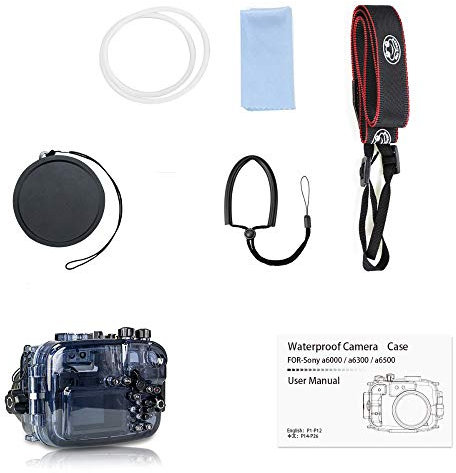 Juroupi Sea Frogs Camera Housing Diving Case Protective Shell Underwater 60m/195ft Compatible with Sony A6000/A6300/A6500