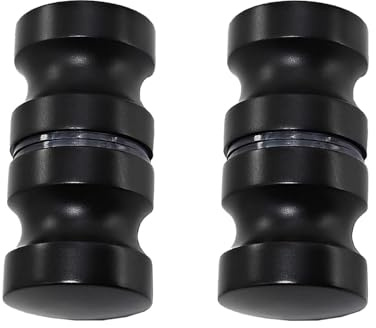 Nes Home Round Black Aluminum Shower Door Knob Handle Set of 2