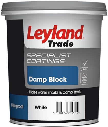 Leyland Trade - Damp Block Paint - White - 750ml | Suitable for Interior Walls & Ceilings, Hides Water Marks & Damp Spots, Professional Quality, Water Resistant Barrier