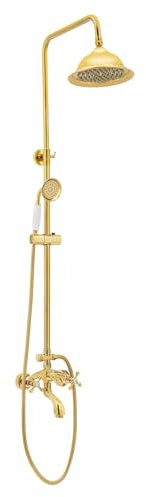 Conjunto de ducha dorado para hoteles, centros de baño, piscinas, gimnasios, color dorado, 22,5 x 9 cm, longitud de la manguera: 1,5 m, dorado