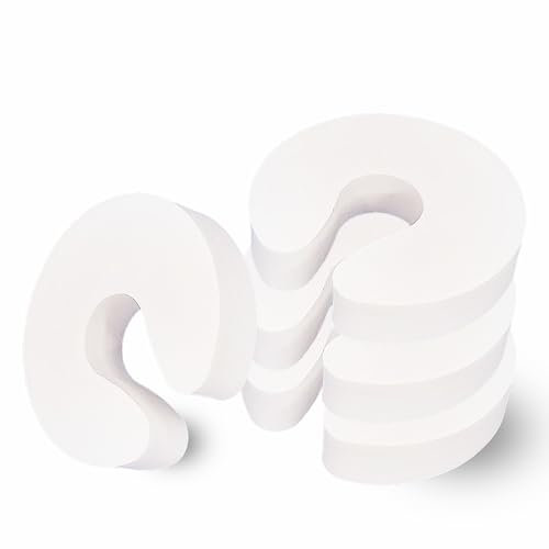Child Safety Anti Door Slam– Pack of 4 Foam Door Stop Finger Guards – Prevents Slamming & Pinched Fingers – Door Slam Stopper Easy C‑Shape Fit for Standard Doors – Quiet, Reusable & No Tools