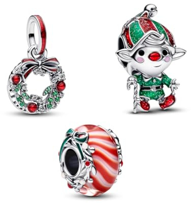 PHCLASY Familie Charms Christmas and New Year Anhänger Bead für Europas Armband Damen