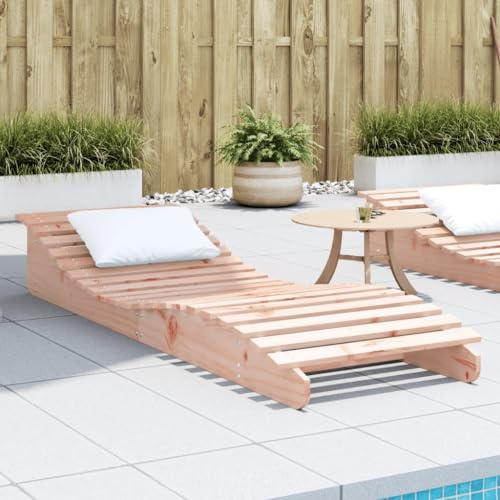 Owoxanthellate Holz Sonnenliege Douglasie 205x60x31,5 cm Robust Ergonomisch Latten Design Modernes S Shape für Garten Balkon Pool und Terrasse