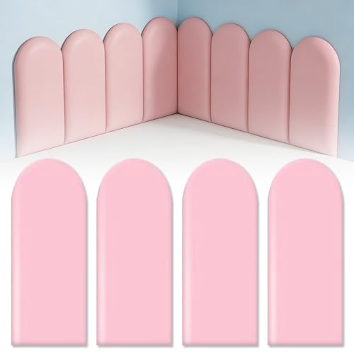 FARYODI 4er-Pack 3D Wandpaneele Polsterpaneel, Wandpolsterung Selbstklebend, Wandpolster Wandpaneele Bett, Wandkissen Wandpolster, Für Wandpaneele gepolstert Schlafzimmer (Zartrosa)