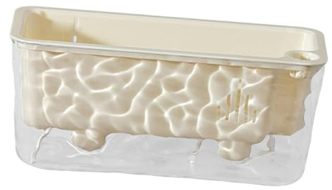 ZGUZMCMK Rectangulaire Jardinière Auto-arrosante Planteur Fenêtre Moderne Décoratif avec Trous Drainage Pot Résistant Pet Convient à Cultures Balcon Intérieur, Beige