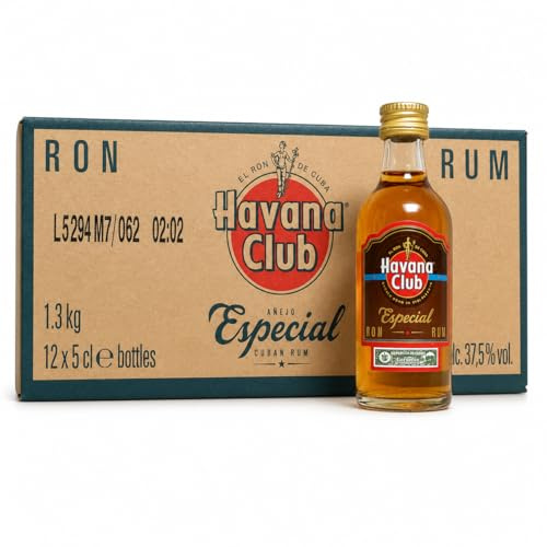 Havana Club Especial Ron Añejo Cubano, Miniatura 5cl, Pack de 12 Unidades, 37,5% Vol.