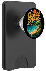 Vintage Grand Anse Grenada Travel Souvenir Landmark Gift PopSockets PopWallet for MagSafe