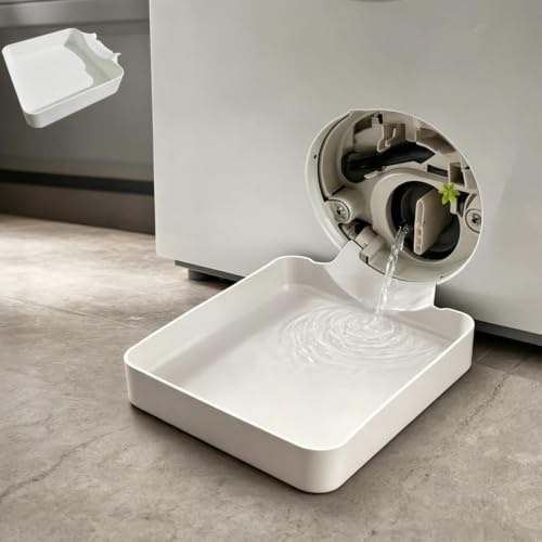 Washing Machine Drain Tray,Washing Machine Filter Drain Tray,Leak-Proof Water Catch Tray for Front Load Washing Machine, Easy Install Under Drain Filter for Basement,Prevent Floor Spills & Damage