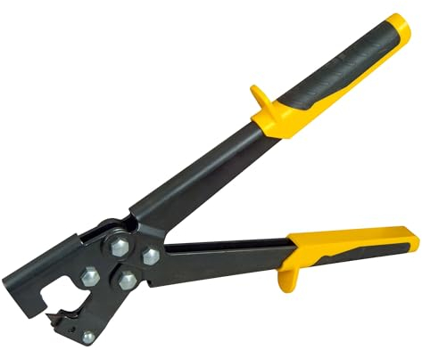 Stanley 15-273 Alicates de engaste de perfil 0,6 mm, Engarce permanente de marcos metálicos en forma de U, Mango cómodo, Manejo con una sola mano, Acero resistente