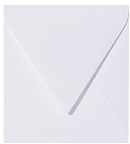 Paper24 25 quadratische Briefumschläge 125 x 125 mm feuchtklebend 120 g/qm mit Lasche zum Befeuchten oder zum Einstecken- Farbe nach Wahl (Weiß)