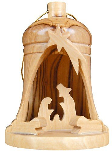 Olivenholz Krippe - Weihnachtsglocke 6cm - handgeschnitzt in Bethlehem