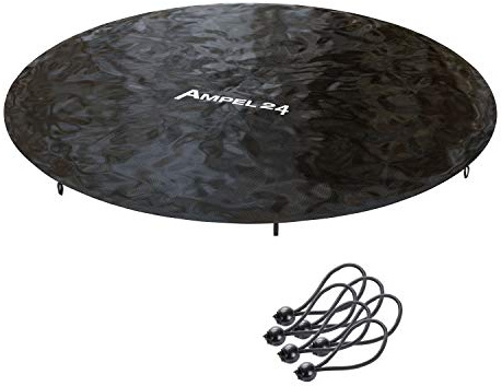 Ampel 24 Outdoor Trampolin Abdeckung 366 cm | Wetterschutzplane für Gartentrampolin mit Regenablauf, Abdeckplane schwarz, UV-beständig