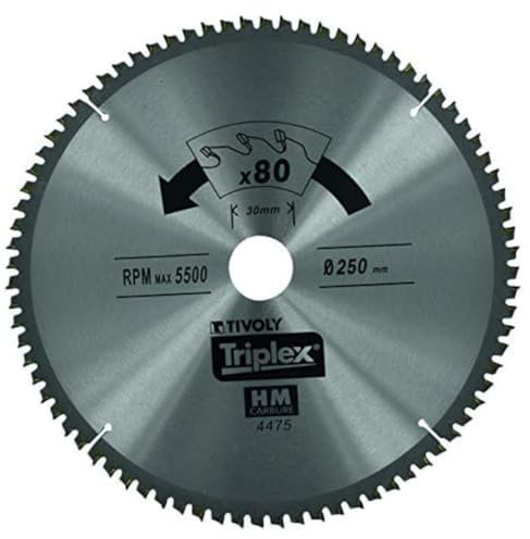 Tivoly Xt50514004476 Lame de Scie Circulaire Finition Ø 254mm, Alésage 30mm, 80 Dents Carbure, pour Scie Radiale Ou Stationnaire