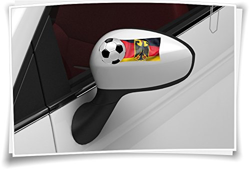 Medianlux 2X Deutschland Flagge Autoaufkleber Fahne Fußball Aufkleber Sport EM WM Spiegel