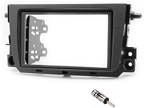 Sound-way Kit Montaggio Autoradio, Mascherina 2 DIN con Staffe di Montaggio, Adattatore Antenna, compatibile con SMART ForTwo 2010-2017