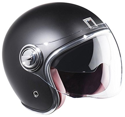 NOX, casco moto jet Heritage negro mate, S