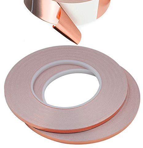 Senven® Premium Copper Foil Tape - Superconducting - (50m × 5 mm) × 2 - Schermatura Emi e Rf, circuiti di carta, riparazione elettrica, saldatura, artigianato - 2 pezzi