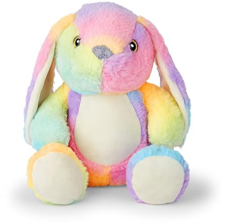 Mousehouse Gifts - Entzückender weicher Regenbogen-Teddy, Kuscheltier Plüschtier (Rabbit)