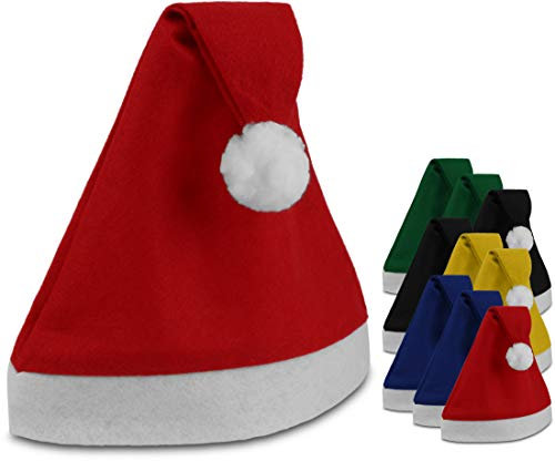 Storfisk fishing & more 10 Stück Nikolausmützen Weihnachtsmützen mit Umschlag und Bommel, Farbe :Mehrfarbig