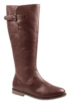 Chums Ladies Leather Zip Boots with Sherpa Fleece Lining | Adjustable Buckle, and Side Zip, Warm and Stylish Winter Footwear