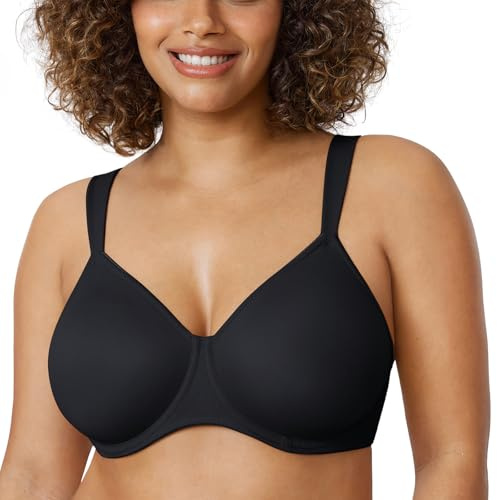 DELIMIRA Femme Soutien Gorge Minimiseur Noir 105F