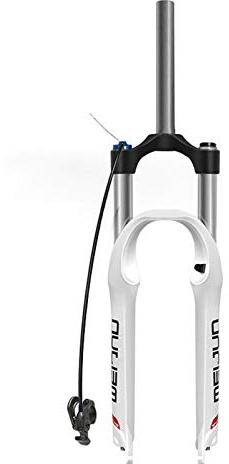 TOMYEUS Forcella MTB 26 Pollici Lega Alluminio 1-1/8 Idraulico Ammortizzatore Forcella Ammortizzata 120 mm di Viaggio (Colore : White, Size : 26 inch)
