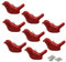 Zerniple Red Ceramic Handle Pull Door knobs Cabinet Handles for Children's Room (8 Pieces)