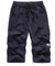 MakingDa 3/4 lange Herren-Shorts, unterhalb des Knies, Cargohose, 3/4 lange Shorts mit Reißverschlusstasche, kurze Hose, dunkelblau, L