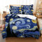 JGTQ Housse de Couette 140x200cm Peinture à l'huile Nuit étoilée Van Gogh Microfibre Confortable Ensemble de Literie Chambre à Coucher Élégant Classique Lit Imprimé Taies d'oreiller