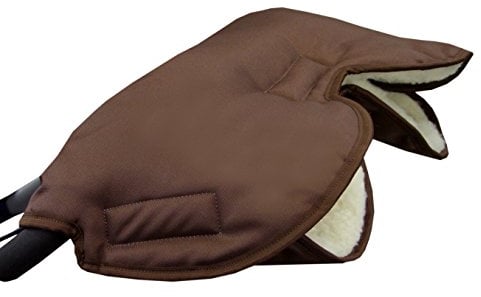 BAMBINIWELT Muff Handwärmer Handschuh für Kinderwagen Buggy mit Lammwolle für warme Hände universal UNI (braun)