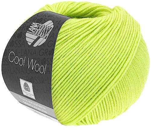LANA GROSSA Cool Wool Uni | Extrafeine Merinowolle waschmaschinenfest und filzfrei | Handstrickgarn aus 100% Schurwolle (Merino extrafein) | 50g Wolle zum Stricken & Häkeln | 160m Garn FB 2089
