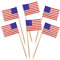 BLUE TOP 100 Stück USA-amerikanische Flagge, Zahnstocher-Flaggen, 10.2 cm Zahnstocher, Mini-Stick, Cupcake-Topper, Country-Picker, Party-Dekoration, Feier, Bar, Sportveranstaltungen.