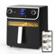 Aigostar Joy - Friggitrice ad aria da 8 litri, friggitrice senza olio con finestre trasparenti, 1700 W, doppia manopola e touch screen LED, 12 funzioni preimpostate, doppio cestello. BPA FREE