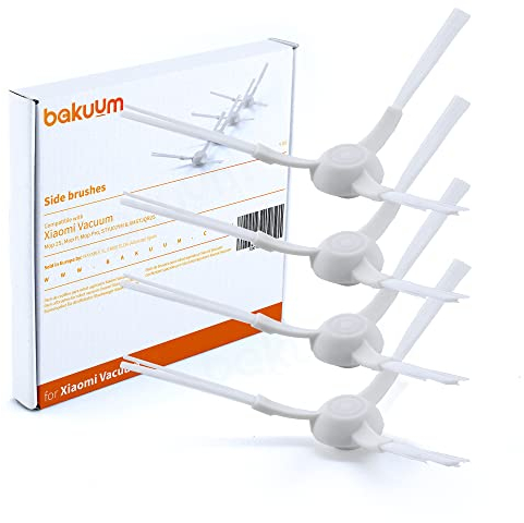BAKUUM Pack 4 cepillos, escobillas laterales, para Xiaomi Mop 2S / Mop P/Mop Pro / STYJ02YM / XMSTJQR2S. Pack repuestos y accesorios para robot aspirador