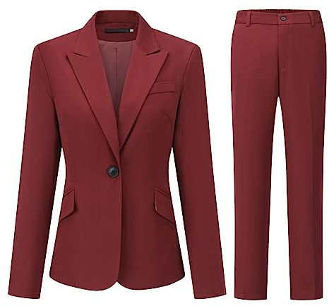 YYNUDA Traje de mujer para negocios, ajustado, estilo blazer, elegante, con pantalones y falda para primavera y verano, Apricot + Pant