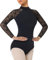 Mulnall Damen Ballett-Stehkragen Mit Hohem Ausschnitt Spitze Rückenfrei Ballett Adult Gymnastikanzug Damen Ballettkleidung(7029-06-L)