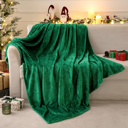 MIULEE Kuscheldecke Flauschig Decke Fleecedecke Wohndecken Couchdecke Flauschig Überwurf Mikrofaser Tagesdecke Sofadecke Blanket Für Bett Sofa Schlafzimmer Büro 130x150 cm Dunkelgrün