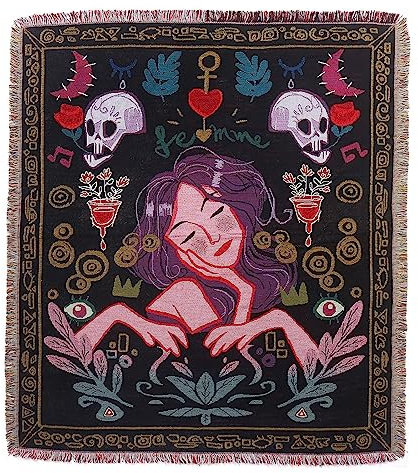 LumiSyne Baumwolle Gewebt Decke Überwurf Mit Quast Bohemian Ethno Stil Azteken Navajo Überwurfdecke Kuscheldecke Dekorative Decke Für Bett Couch Sessel Camping Wandteppich Tischdecke Teppich 160x130cm