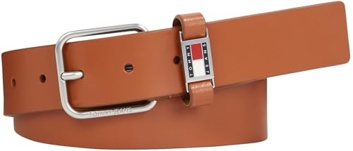 Tommy Jeans Herren Gürtel Scanton 3.5 Ledergürtel, Braun (Cognac), 90 cm